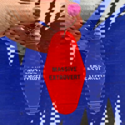 Massive Extrovert Motel Style Keychain In Red