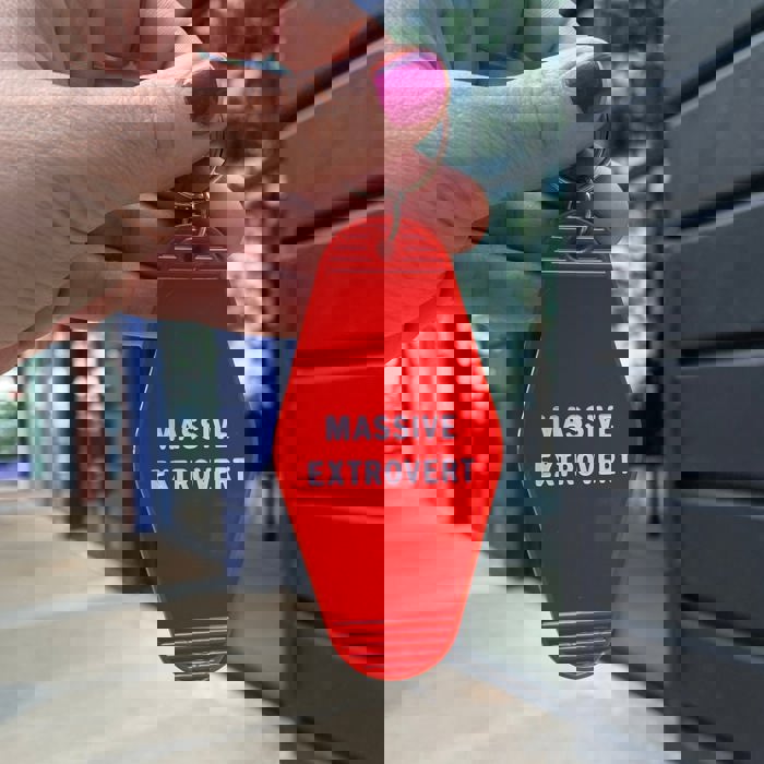 Massive Extrovert Motel Style Keychain In Red