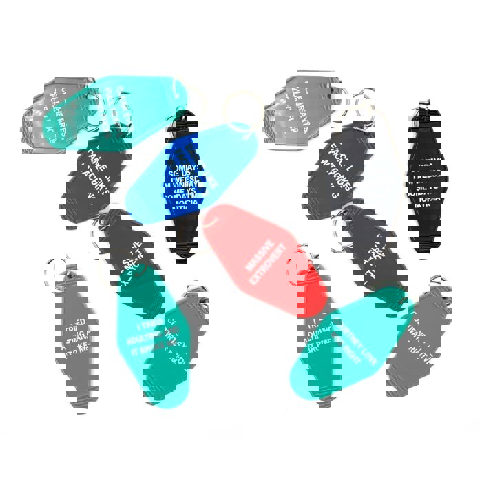 Massive Extrovert Motel Style Keychain In Red