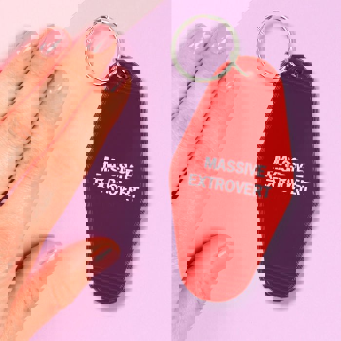 Massive Extrovert Motel Style Keychain In Red