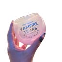 May Contain Vampire Tears Roly Poly Tinted Glass in Lilac | 13 oz. Cute Round Wine Glasses in 11 Styles - Feast Mode, Feelin Frosty, Grateful - Christmas, Winter, Holiday Themes