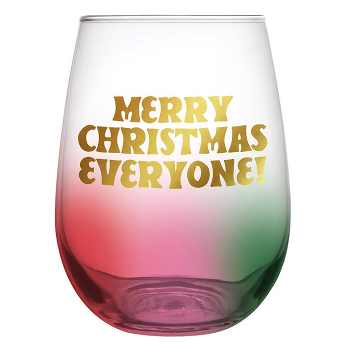 Holiday Glassware - Christmas and Winter Themed Wine Glasses - Be Jolly or Leave, Merry Christmas Everyone