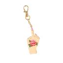Vintage Hand w/ Rose Tattoo Enamel Keychain or Bag Charm Middle Finger Stud Earrings in Gold or Silver and Key Ring
