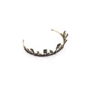  Midnight Blossom Tiara Crown in Gold with Black Gems | Dark Princess Gothic Halloween Crown Party or Bridal Hair Accessory