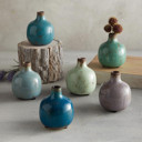  Mini Ceramic Vase | Glossy Round Bud Vase | Small Decorative Accent for Home or Gift