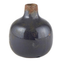 Dark Grey Mini Ceramic Vase | Glossy Round Bud Vase | Small Decorative Accent for Home or Gift