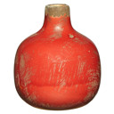 Carmine Mini Ceramic Vase | Glossy Round Bud Vase | Small Decorative Accent for Home or Gift