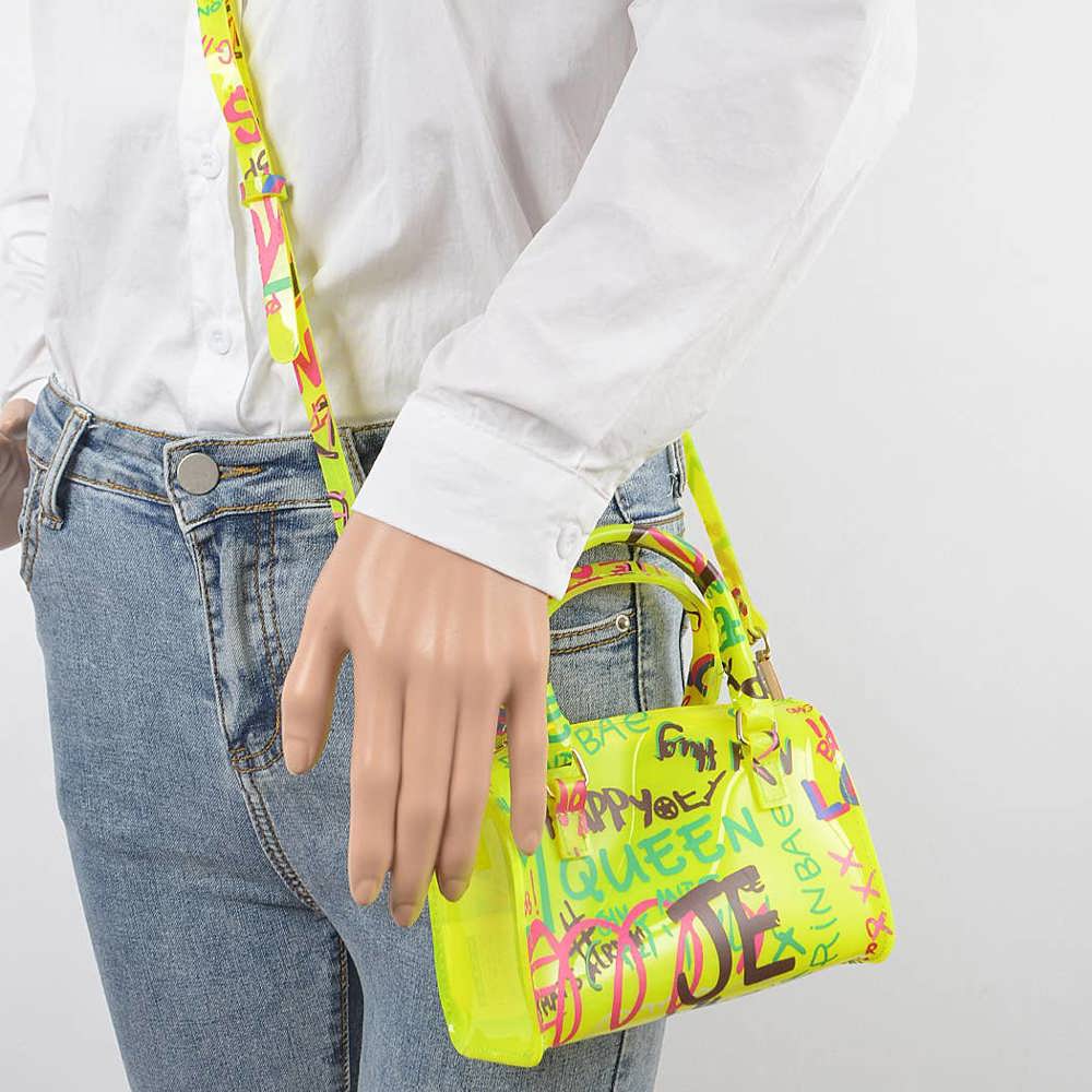 Mini Graffiti PVC Tiny Crossbody Bag in 3 Colors | Transparent Purse Handbag Stocking Stuffer 