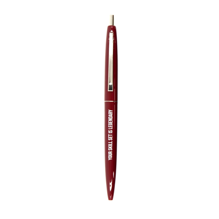 Your Skill Is Legendary Refillable Pen in Red and White