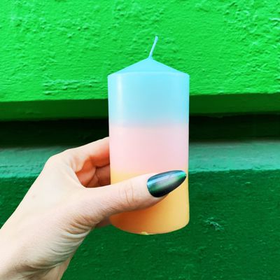 Ombre and Floral Feminine Pillar Candles | Home Gift for Her