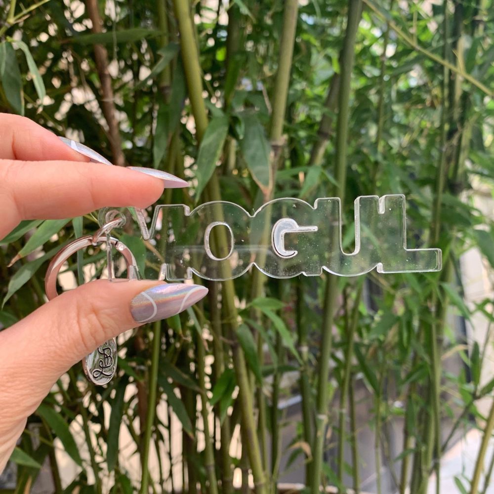 Mogul Acrylic Word Key Chain | Clear Word Shaped Keyholder