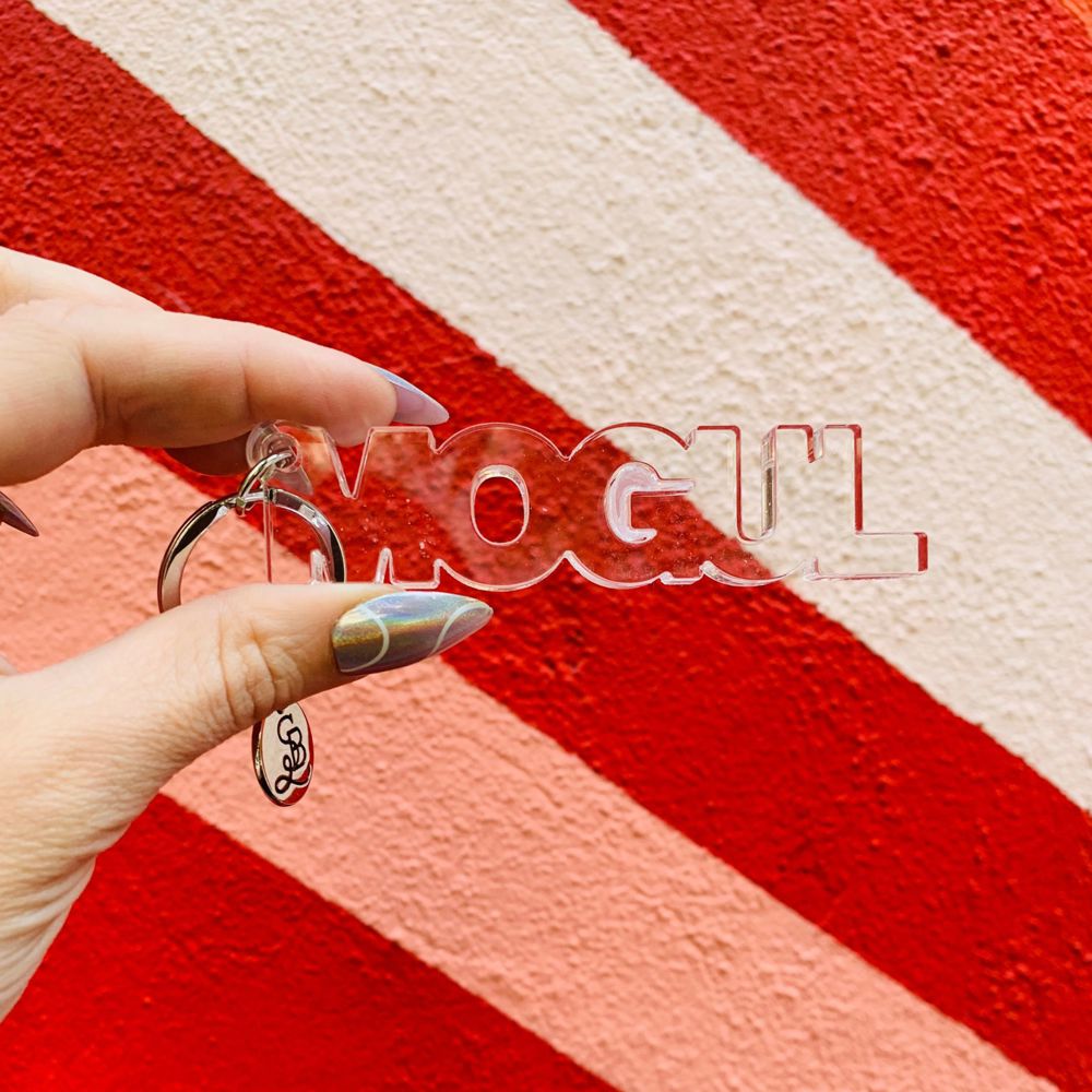 Mogul Acrylic Word Key Chain | Clear Word Shaped Keyholder