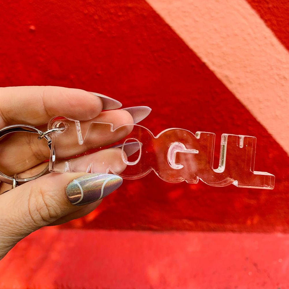 Mogul Acrylic Word Key Chain | Clear Word Shaped Keyholder