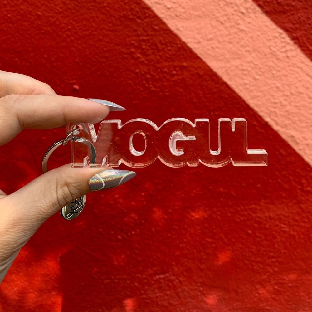 Mogul Acrylic Word Key Chain | Clear Word Shaped Keyholder