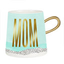  Mom Tapered Mug with Gold Handle | Ceramic Coffee Tea Cup | 11oz