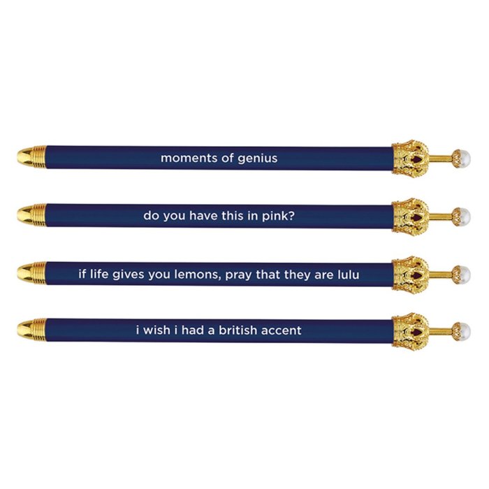 Crown Pens Set of 12 | Giftable Pens | Novelty Office Desk Supplies