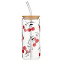  Mon Cheri Glass Tumbler with Bamboo Lid and Glass Straw | Travel Drinkware | 20oz