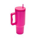 Hot Pink Monocolor Cold Cup Tumbler 40 Oz Handle Travel Mug