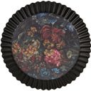  Moody Floral Metal Vanity Tray | Decorative Serving Trinket Tray  | 6" x 1"