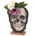  Moody Floral Skull Stand Up | Double-sided Wooden Stand-up Halloween Decor | 5.25" x 7"