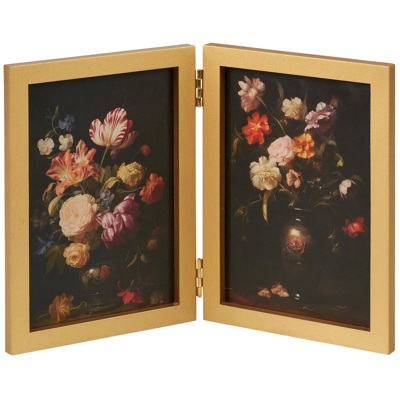 Moody Florals Hinged Frame Art | Spooky Desk Decor | 10" x 7" x 0.25"