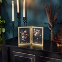  Moody Florals Hinged Frame Art | Spooky Desk Decor | 10" x 7" x 0.25"