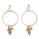  Dangle Hoop Gem Earrings - 6 Color Options |  Cut Glass Gemstones Fashion Jewelry