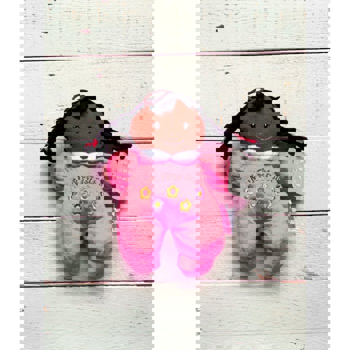 Baby's First Doll in Hot Pink | Soft Plush 8" Brown Skin Doll | Baby Gift 1st Doll 