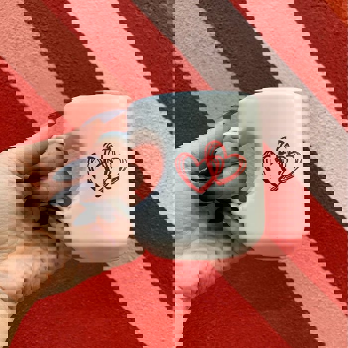 My Love Mug Heart Shaped Handle Mug | Coffee Tea Stoneware Cup | 12oz.