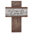  No Greater Love Sculpted Resin Hanging Home Church or Office Wall Cross | 8"