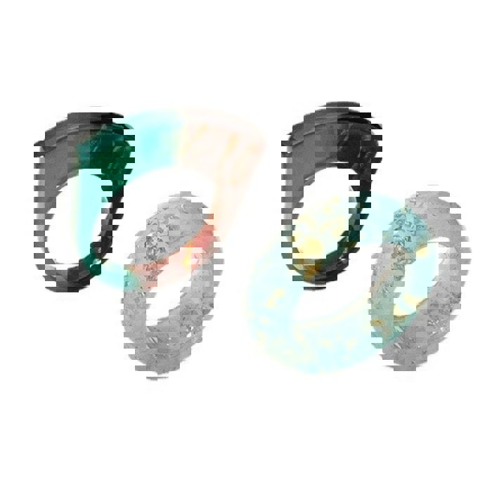 Nature's Splendor Resin Ring Mismatched Set of 2
