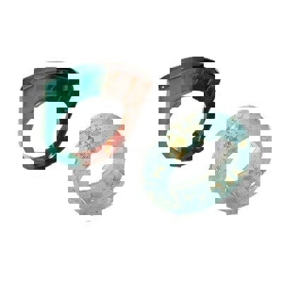 Nature's Splendor Resin Ring Mismatched Set of 2