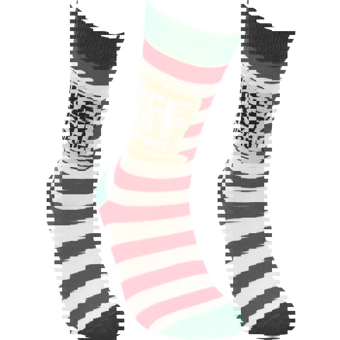 Nice List Dropout Socks | Holiday Themed Red White Stripes Novelty Socks