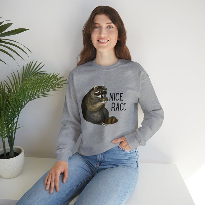 Nice Racc Unisex Heavy Blend™ Crewneck Sweatshirt Sizes SM-4XL