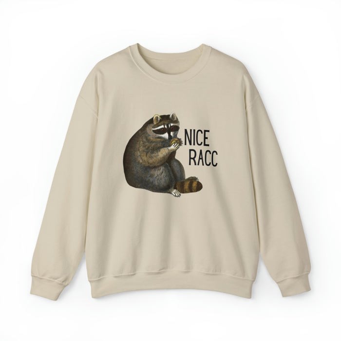 Nice Racc Unisex Heavy Blend™ Crewneck Sweatshirt Sizes SM-4XL