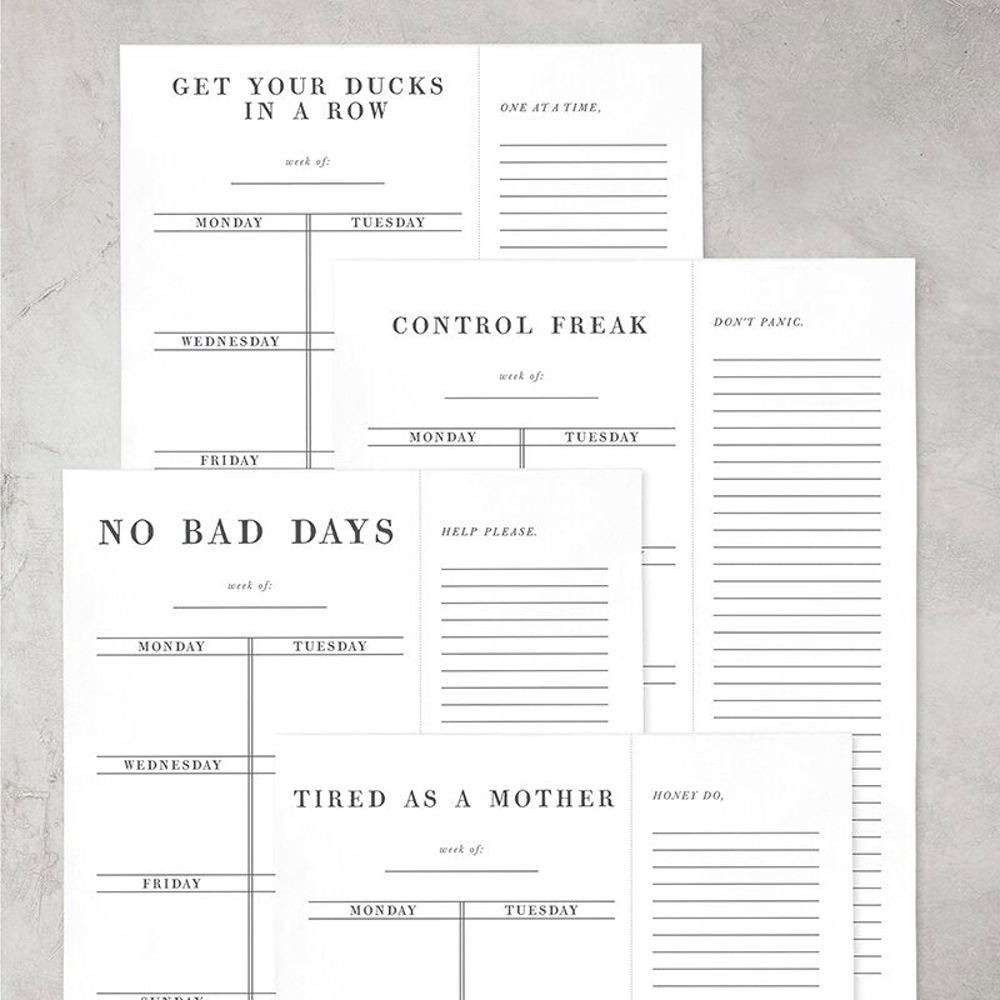 Weekly List Notepad | 8.5" x 11" Desk Planner