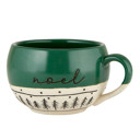  Noel Stoneware Artisanal Christmas Mug in Green