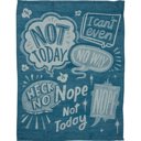  Nope Not Today Funny Dish Cloth Towel in Blue | Ultra Soft and Absorbent Jacquard | All-Over Design | Unfolds 20" x 28" | Gift for Her