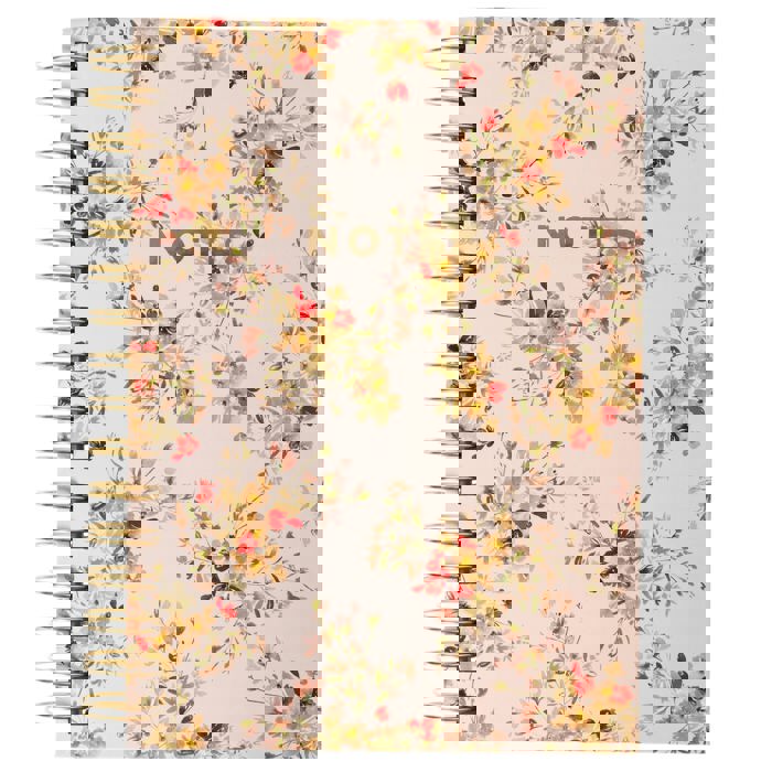 Notes Vintage Floral in Blush Spiral Hard Cover Journal | Spiral Bound Notebook | 6.25"x 8.25