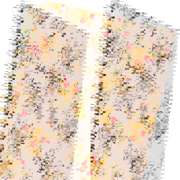Notes Vintage Floral in Blush Spiral Hard Cover Journal | Spiral Bound Notebook | 6.25"x 8.25