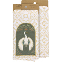  Nouveau Crane Cotton Kitchen Towel | Bird Pattern Hand Tea Dish Cloth | 20" x 28"