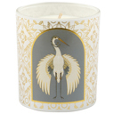  Nouveau Crane Sage Scent Jar Candle | Bird Pattern Metallic Gold Accent Frosted Glass | 35hrs Burn Time