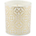  Nouveau Crane Sage Scent Jar Candle | Bird Pattern Metallic Gold Accent Frosted Glass | 35hrs Burn Time