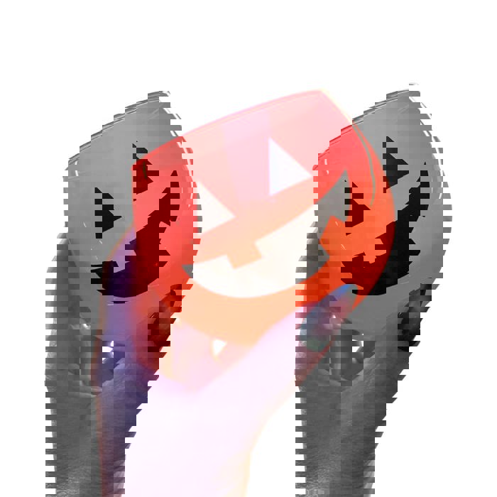 Ombre Jack-O'-Lantern Roly Poly Wine Glass | Pumpkin Spooky Halloween Cocktail Glass | 13 oz.