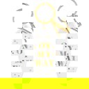  On My Way White Motel Keychain Key Tag | Acrylic