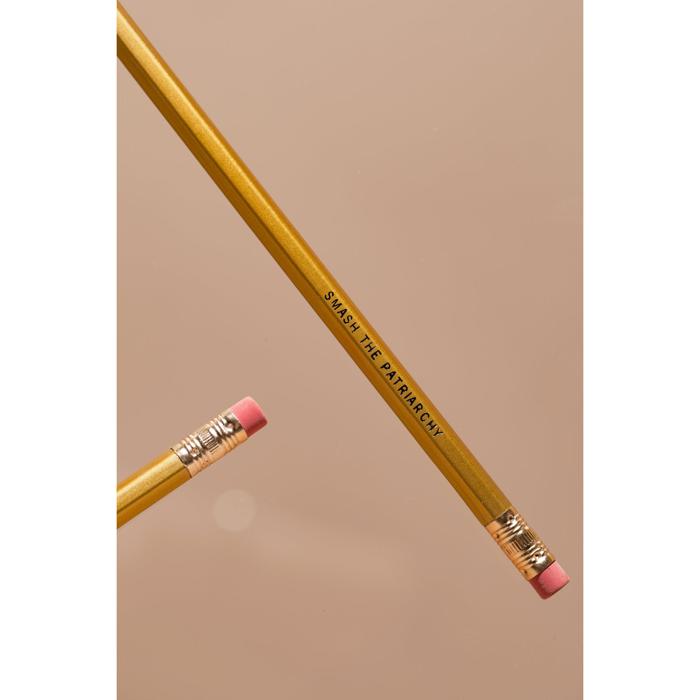 On-Point Feminist Pencil Set in Solid Gold