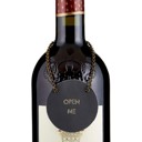 Open Me Leather Wine Bottle Tag in Black | Wine Gift Label Accessory | 2" Leather Wine Bottle Tag - 4 Options | Wine Gift Label Accessory