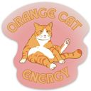 Orange Cat Energy Individual Vinyl Stickers for Water Bottle, Tumbler, Laptop Case - Funny and Cute Designs