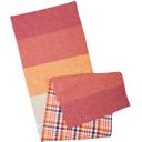  Orange Multi Plaid Table Runner | Double-sided Checkered Stripe Cotton Mat | 56" x 15"