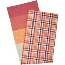  Orange Multi Plaid Table Runner | Double-sided Checkered Stripe Cotton Mat | 56" x 15"